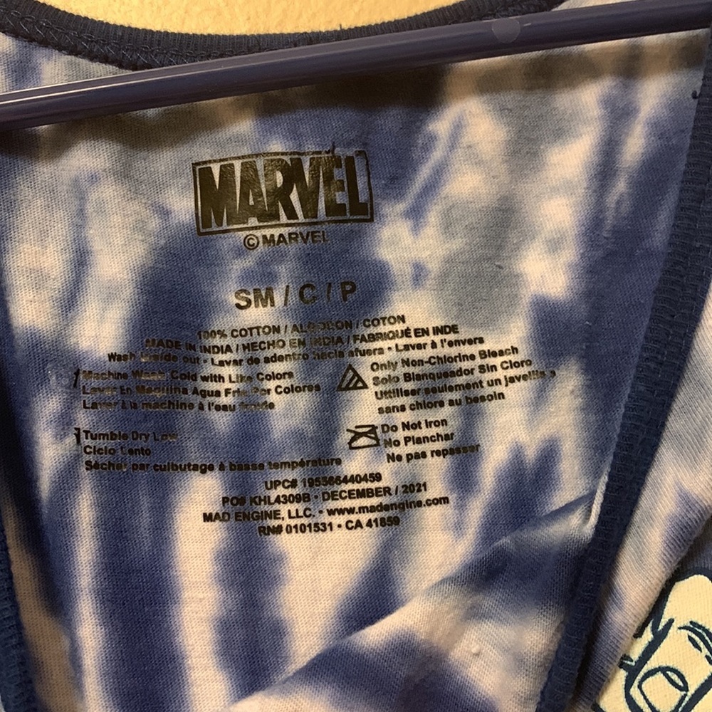 Marvel Avengers Blue Tie Dye Tank Top Size Small - Picture 4 of 4